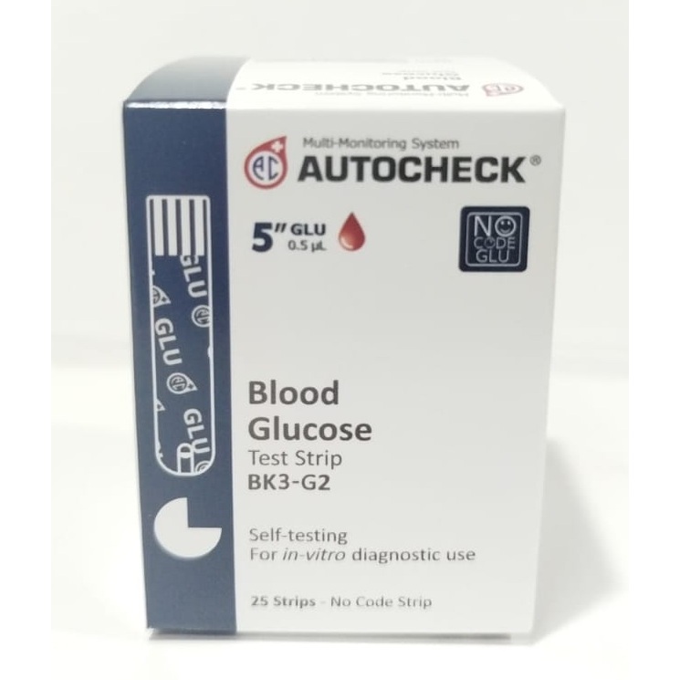 Autocheck Gula Darah 25 Strip Autocheck Auto Check Blood Glucose 25 strip / stick /stik