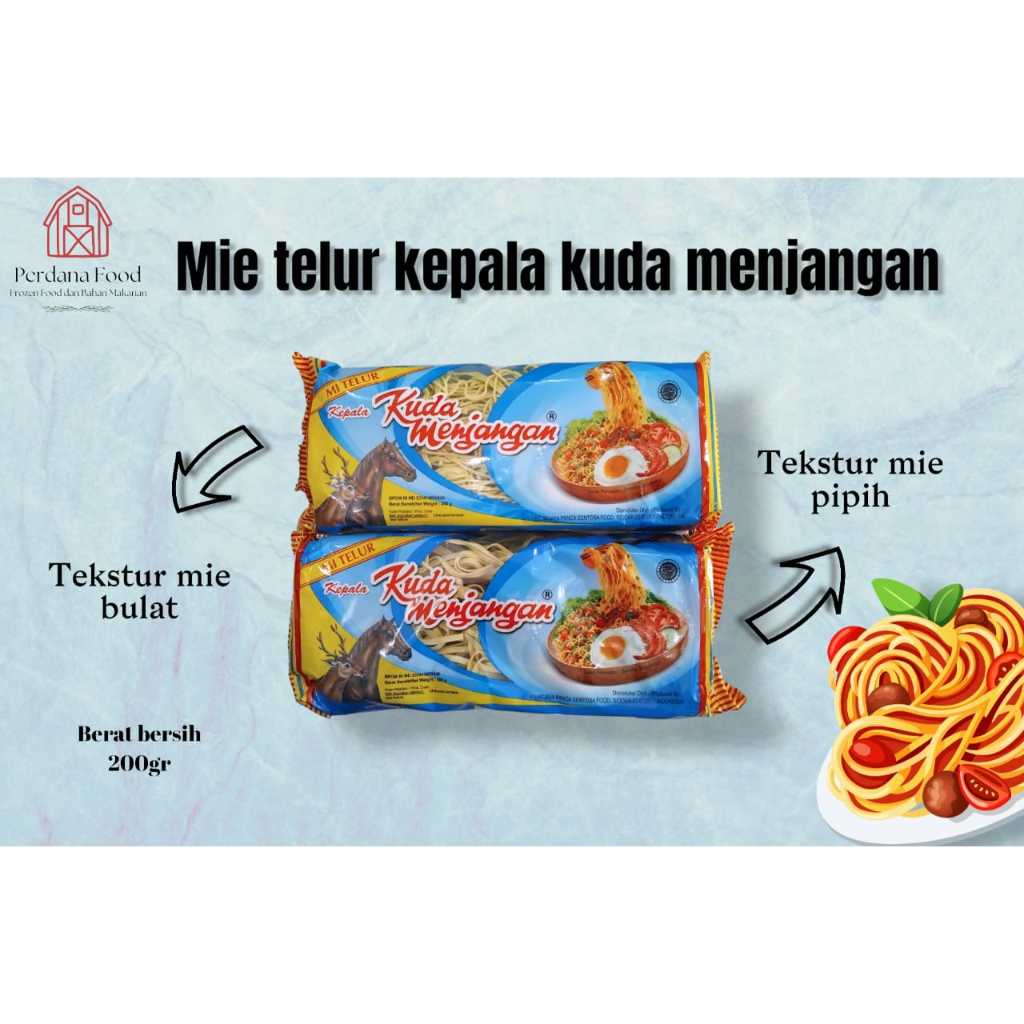 

Mie Telur Cap Kepala Kuda Menjangan 200gr (BULAT & PIPIH)