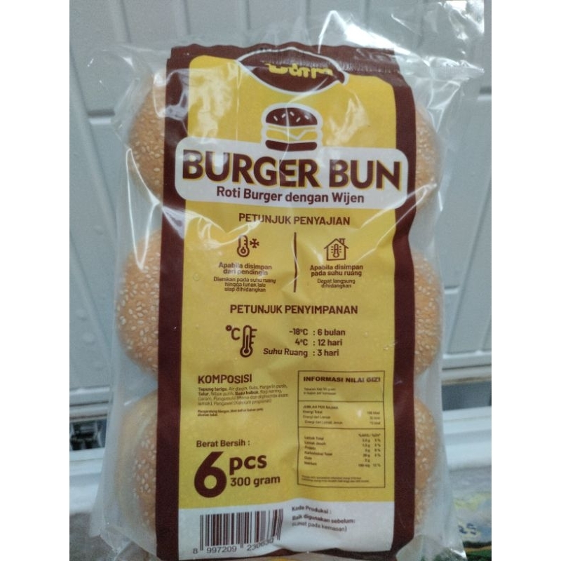 

Roti Burger Bun Wijen Madam bun isi 6