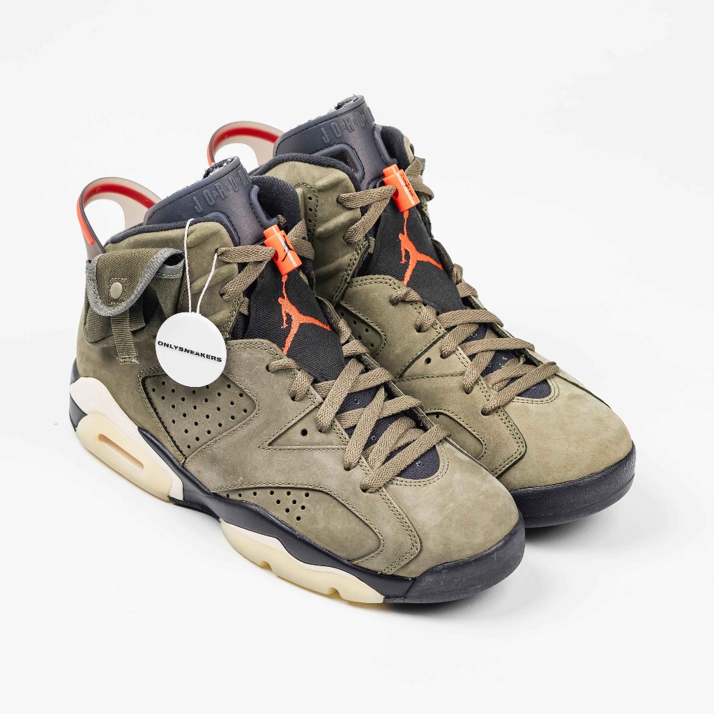 JORDAN 6 RETRO TRAVIS SCOTT CACTUS JACK OLIVE (100% AUTHENTIC)