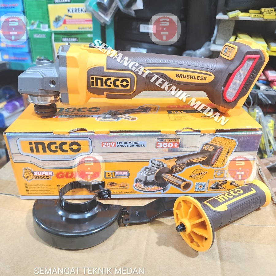 CAGLI21104-GK GERINDA BATERAI CORDLESS GRINDER BRUSHLESS 4" UNIT INGCO