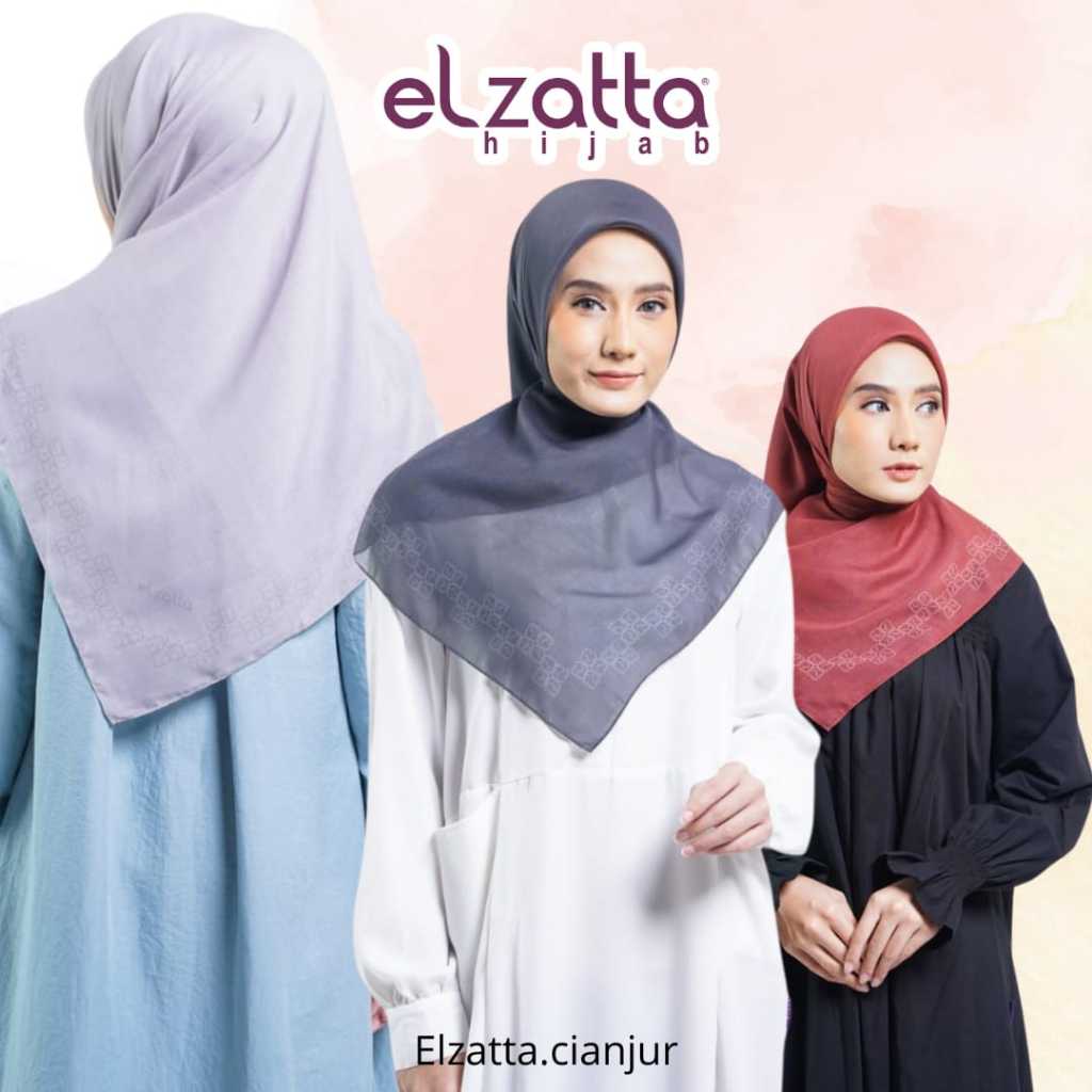 ELZATTA DAUKY HIJAB SEGI EMPAT KAILA L SQUARE BORDER KERUDUNG ELZATTA BAHAN VOAL JILBAB ELZATTA SEGI