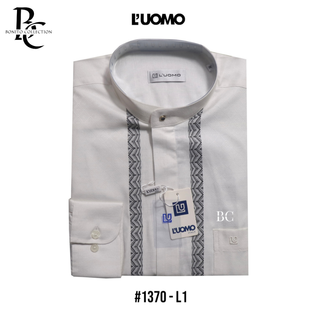 KEMEJA KERAH KOKO SHANGHAI LENGAN PANJANG LUOMO BAHAN KATUN PREMIUM BERKUALITAS MEWAH ELEGAN 1370