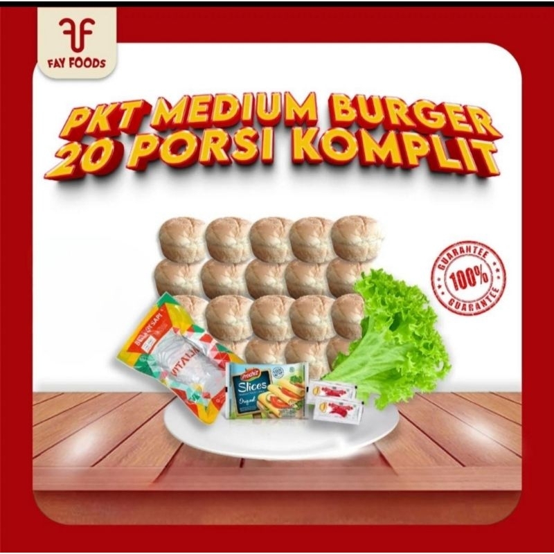 

Paket Medium Beef Burger 20 Porsi