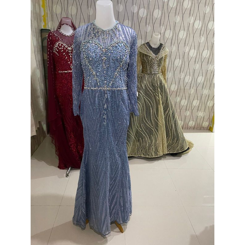 baju pengantin baju pengantin slim duyung baju pengantin warna denim