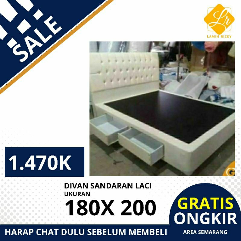 Promo Divan Sandaran Laci ukuran 180x200 cm Murah