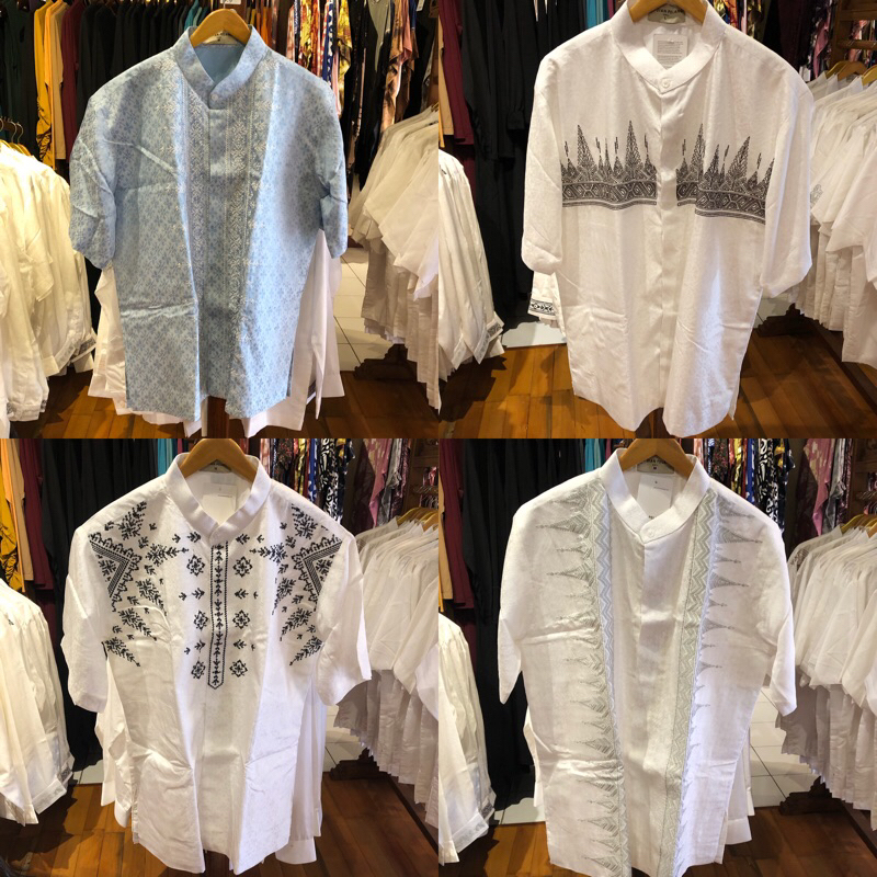 Hem pria koko viscos bordir signature dan full bordir lengan pendek dian pelangi official pekalongan