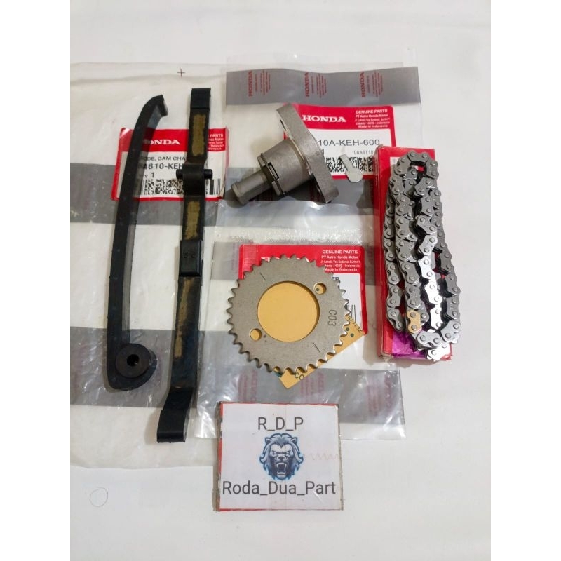 Gigi sentrik set lidah tensioner tonjokan+rantai keteng gl pro neoteck Tiger lama Megapro lama(keh)