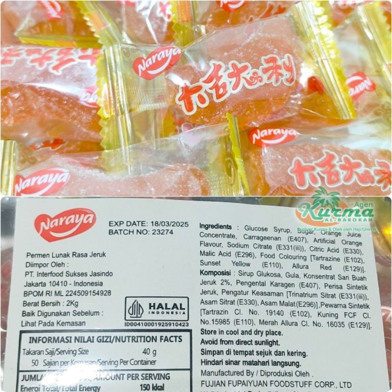 

Jelly jeruk Naraya 500gr Premium exp terbaru