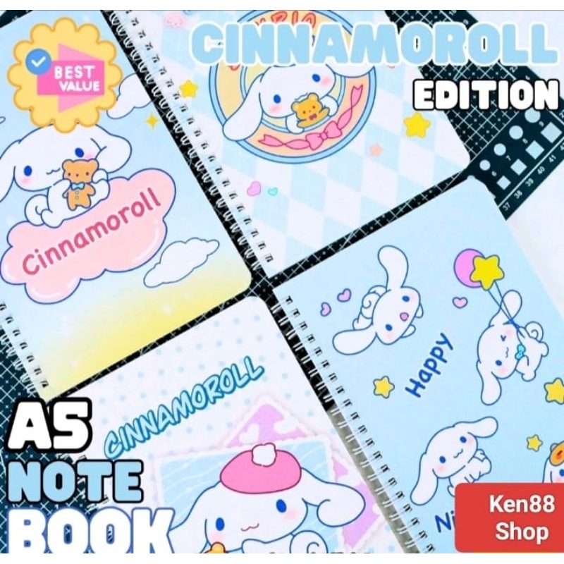 

Note Book Ring A5 Cinnamorol Edition Premium isi 60 Lembar / Buku Tulis A5
