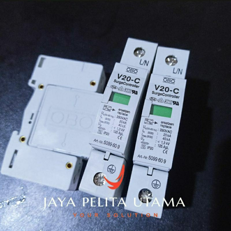 surge arrester OBO V20-1p+N+PE 1p 220/280VAC