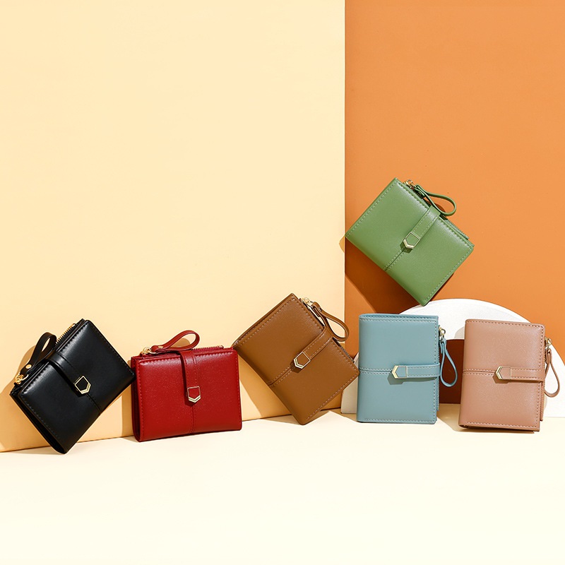 Y9085 - TAOMICMIC Dompet Wanita Dompet Lipat Pendek Bahan Kulit PU Leather Premium