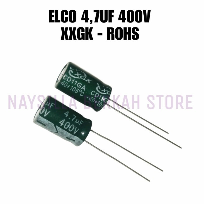ELCO 4,7UF 400V XXGK ROSH KAPASITOR ELKO 4,7UF 400 VOLT