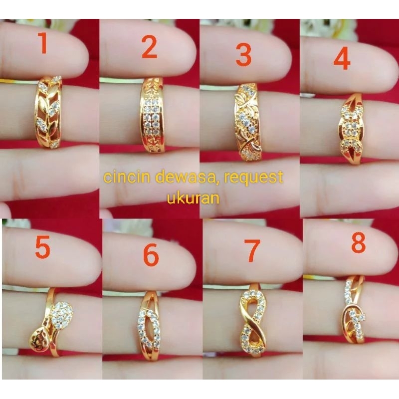 Cincin dewasa emas muda emas kadar rendah