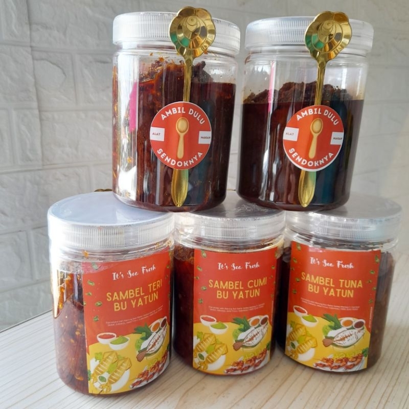 

500 gr Sambel Seafood Ikan Tuna Teri Cumi Bu Yatun Warug Sedep Mantep H Hambali