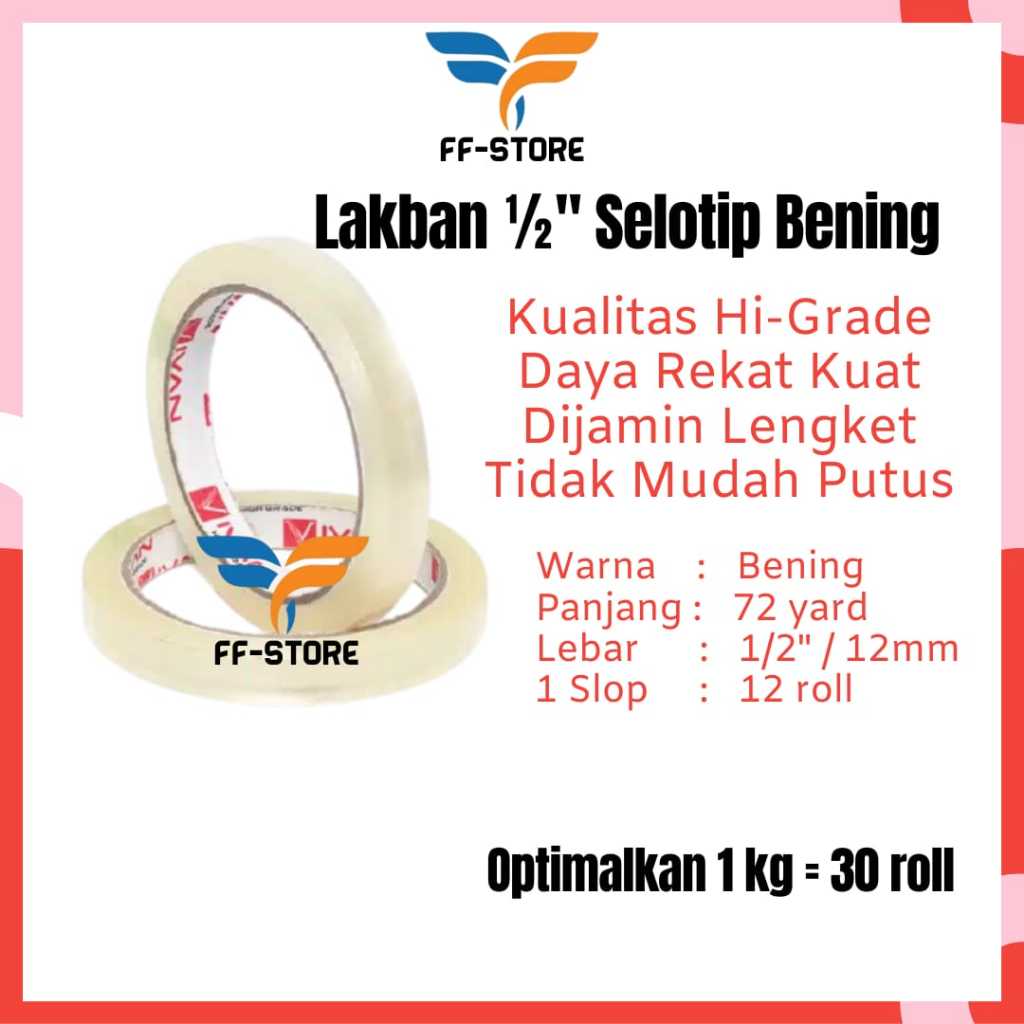 

Isolasi Bening 72Y Solatip 1/2 Inch Laundry Lakban Bening 72 Yard 1/2" 12mm 45 mikron Selotip OPP Tape Packing Olshop Perekat Plastik Online Shop