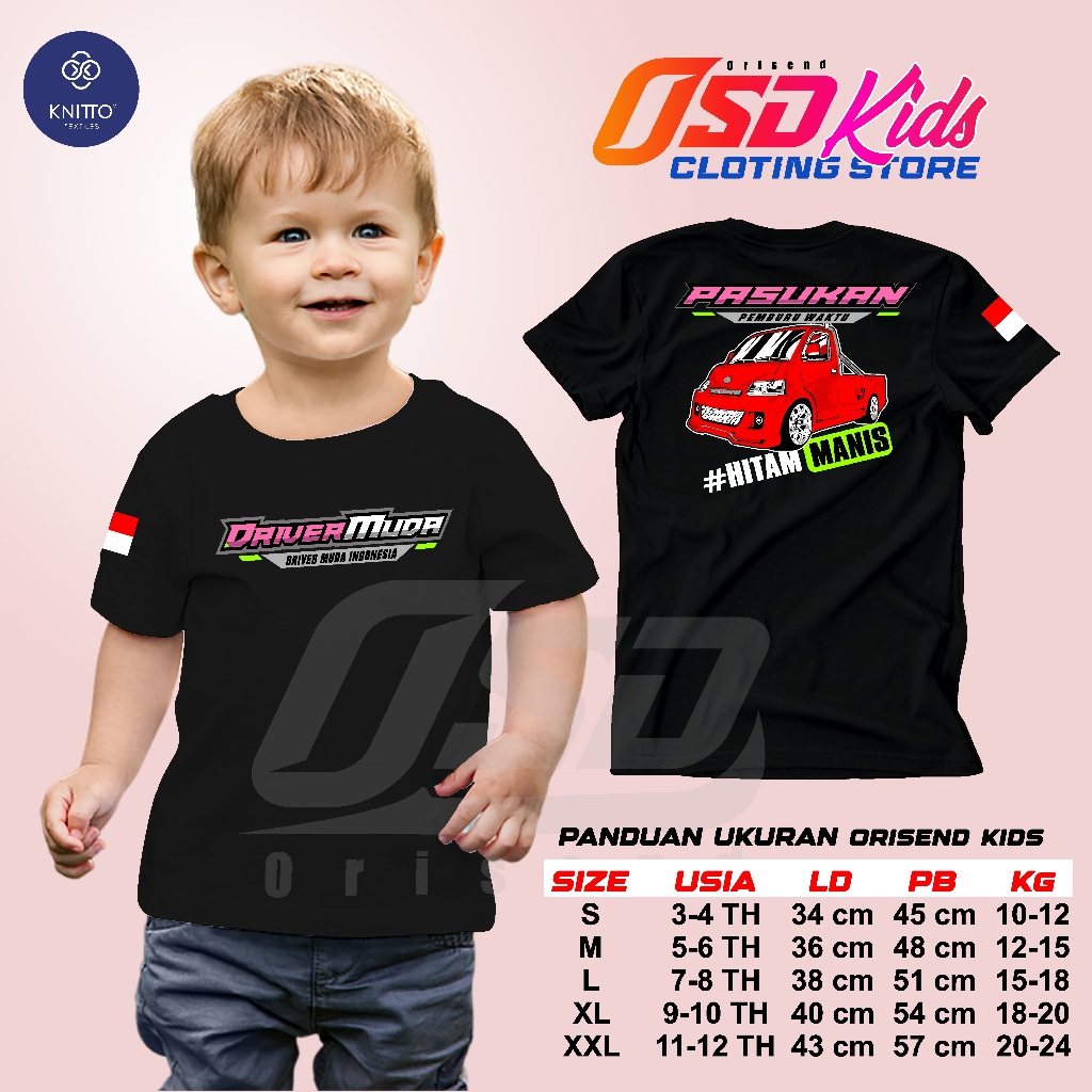 Orisend Kaos Anak Motif Grand Max Pick Up Bahan Katun Tebal Adem