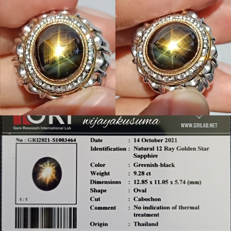 HQ Bangsing Kresnadana Menawaratna Multi Colour Serat Bedeg Golden Star 12 Rays No Treatment GRI Lab