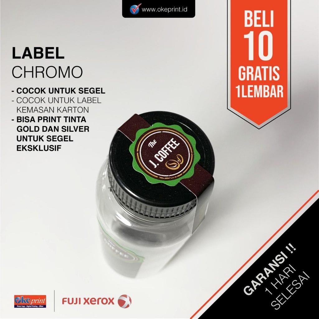 

Cetak Stiker Label CHROMO A3+ CUTTING / Cetak Label Kemasan / Label Makanan