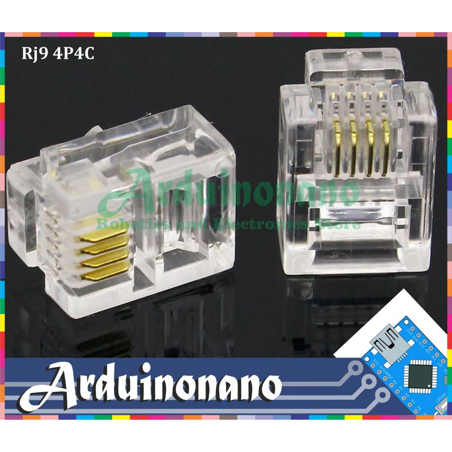 RJ9 4P4C telephone handset 4p audio Konektor Telepone kabel RJ-9 cable