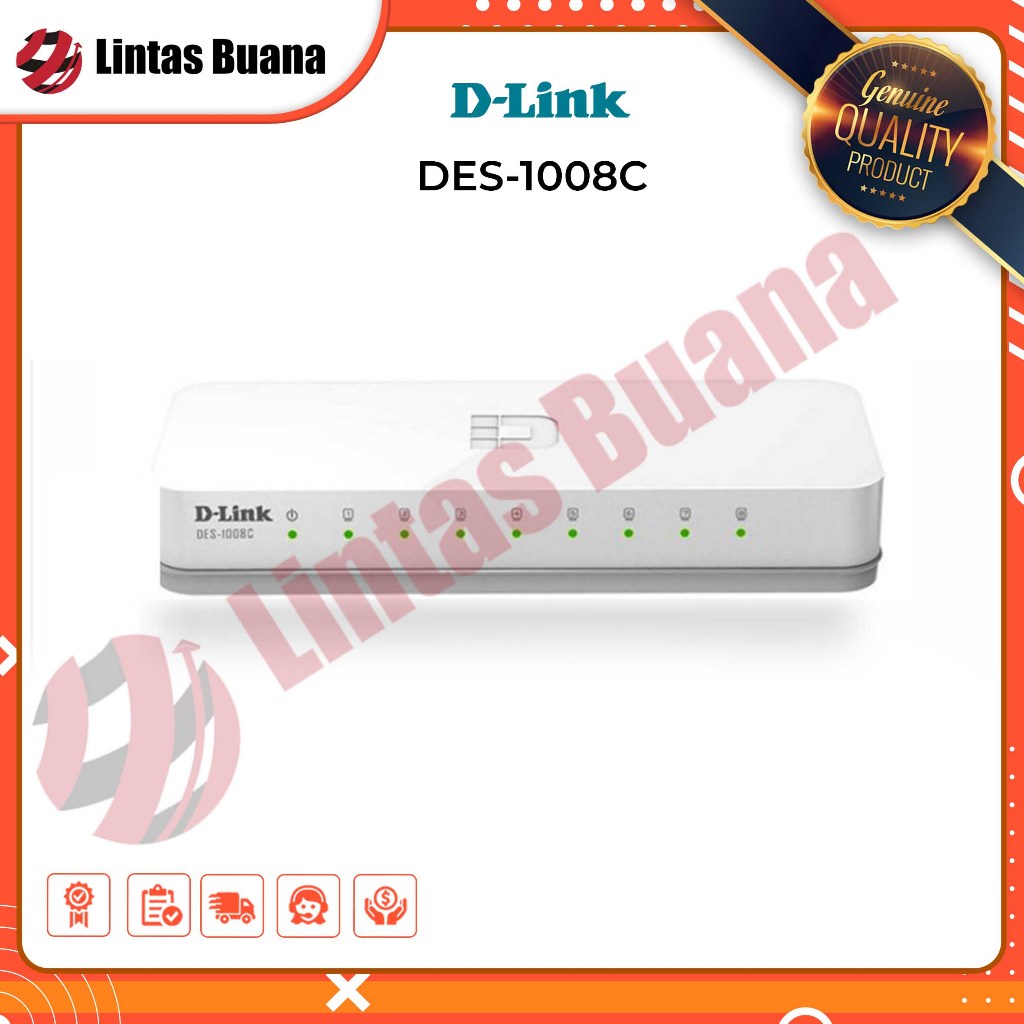 D-LINK DES-1008C SWITCH HUB 8 PORT 10/100 Mbps - DES1008C