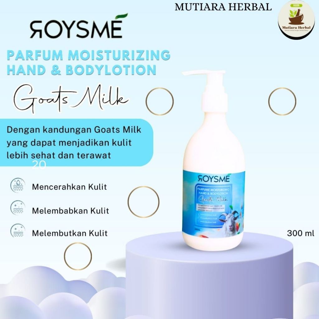Hand Body Rosyme 300ml / Parfum Moisturizing Hand & Bodylotion / Hend Body Plus Susu Kambing  Almond