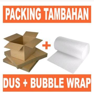 

packing tambahan extra packing dus kardus & buble wrap untuk keamanan pengiriman