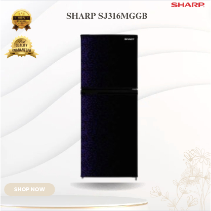 SHARP KULKAS 2 PINTU SJ316MGGB LEMARI ES 237L/SJ-316MGGB/SJ 316MGGB/SAHRP KULKAS  LOW WATT MURAH ORI