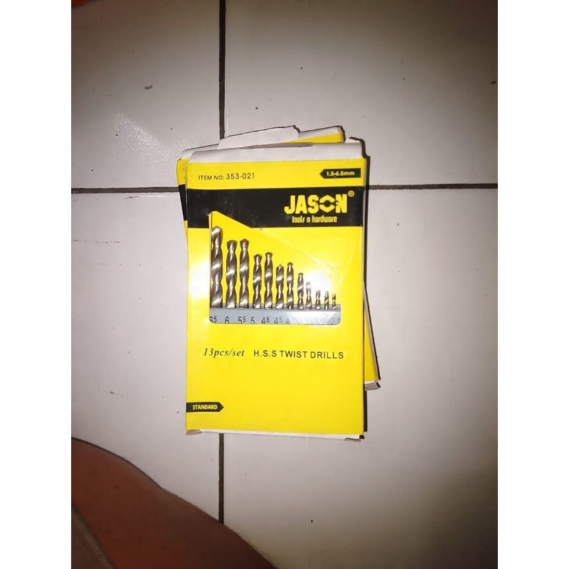 Mata bor besi 1set 1,5-6,5mm Jason