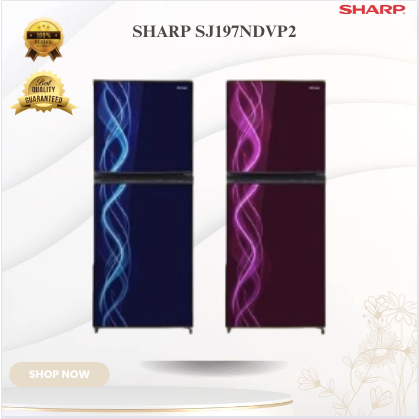 Sharp Kulkas 2 Pintu SJ197NDVP2/P2 Lemari Es 172 Liter/SJ-197NDVP2/SJ 197NDVP2/SHARP KULKAS 2 PINTU/