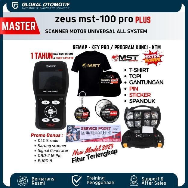 Scanner Motor Injeksi Master Zeus MST-100PRO+ - Alat Service Universal Dilengkapi +REMAP, KEY PROGRA