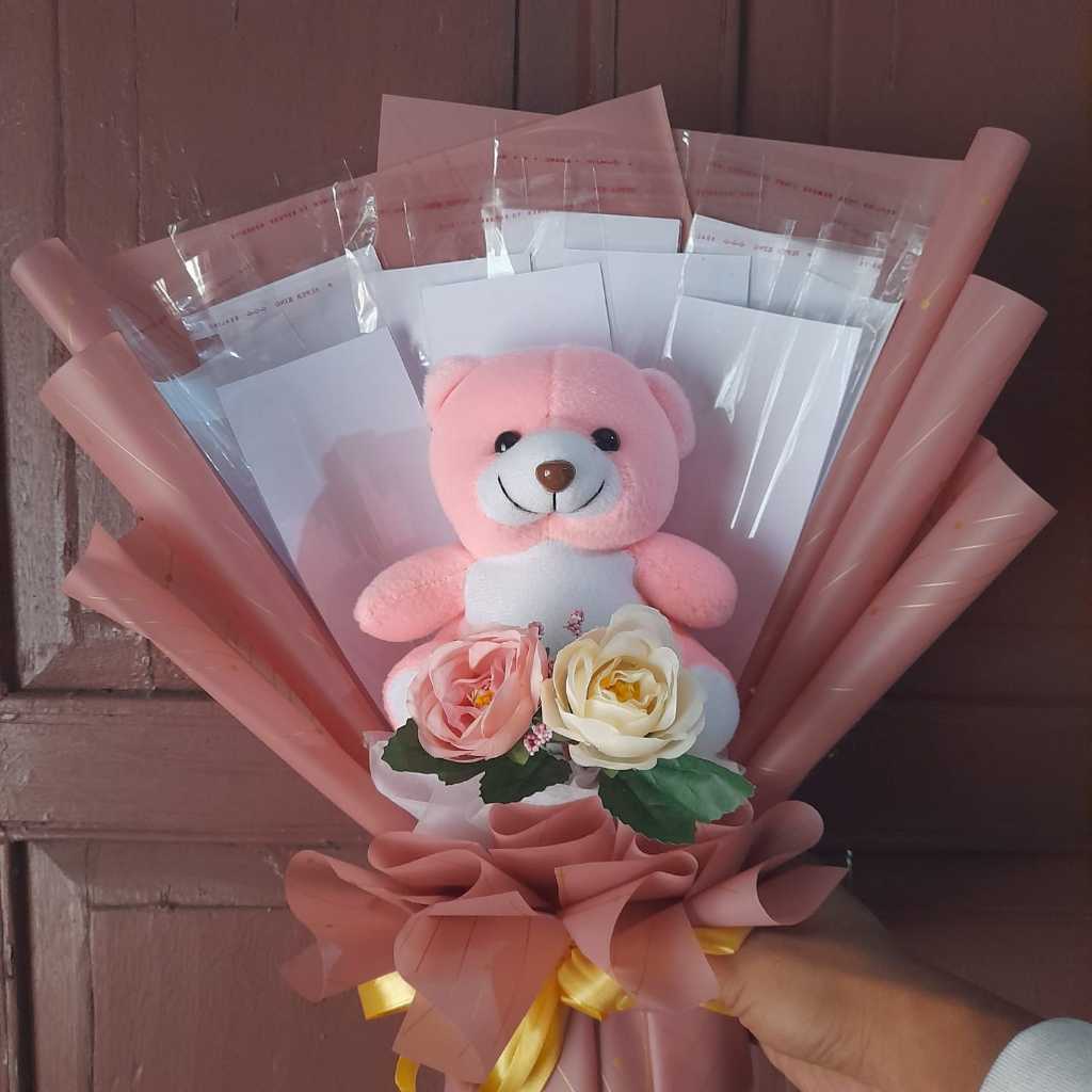 Buket Boneka plus Wadah Uang/Buket Boneka Beruang & Uang/Buket Boneka Uang