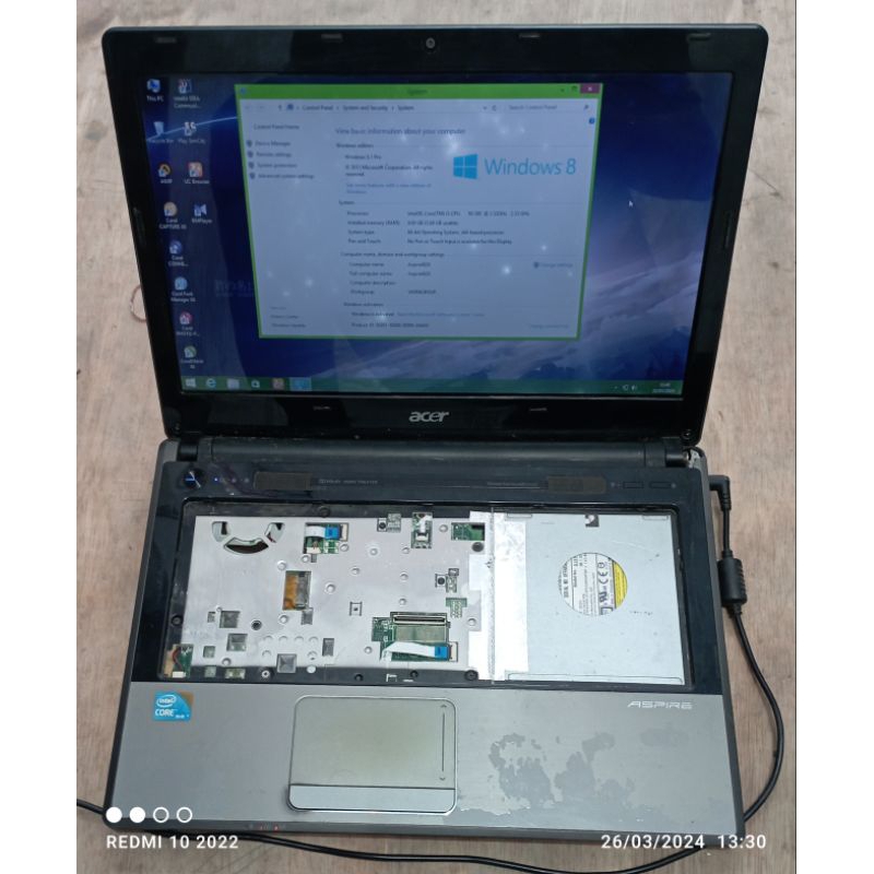 Laptop Acer Aspire 4820Series ZQ1B Intel Core i3 M380 DDR3