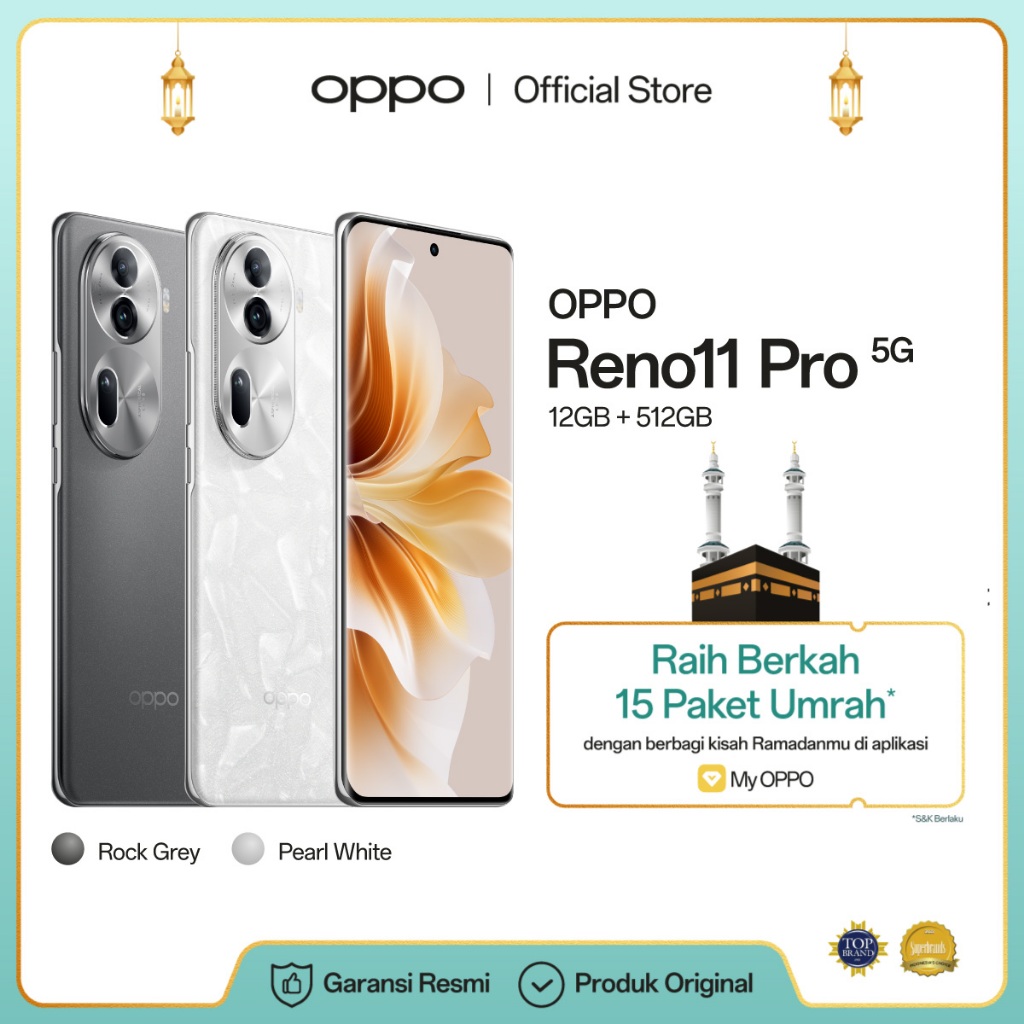 [NEW] OPPO Reno11 Pro 5G 12GB/512GB [50MP OIS Main Camera, 80W SUPERVOOC, MediaTek Dimensity 8200, 120Hz 3D Curved Screen]