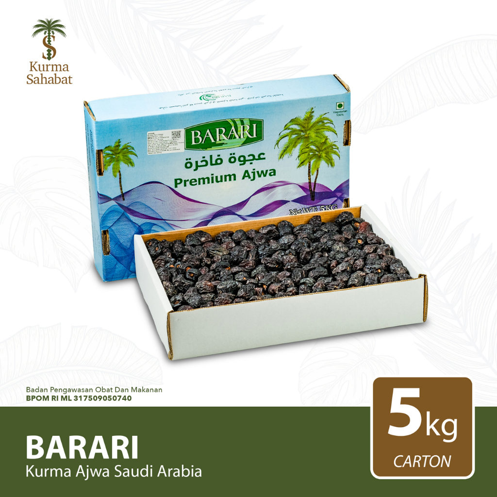

Kurma Barari Ajwa 5Kg Saudi Arabia