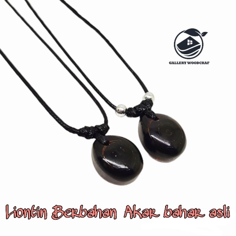 Kalung Liontin Akar bahar hitam asli_kalung cauple benang korean