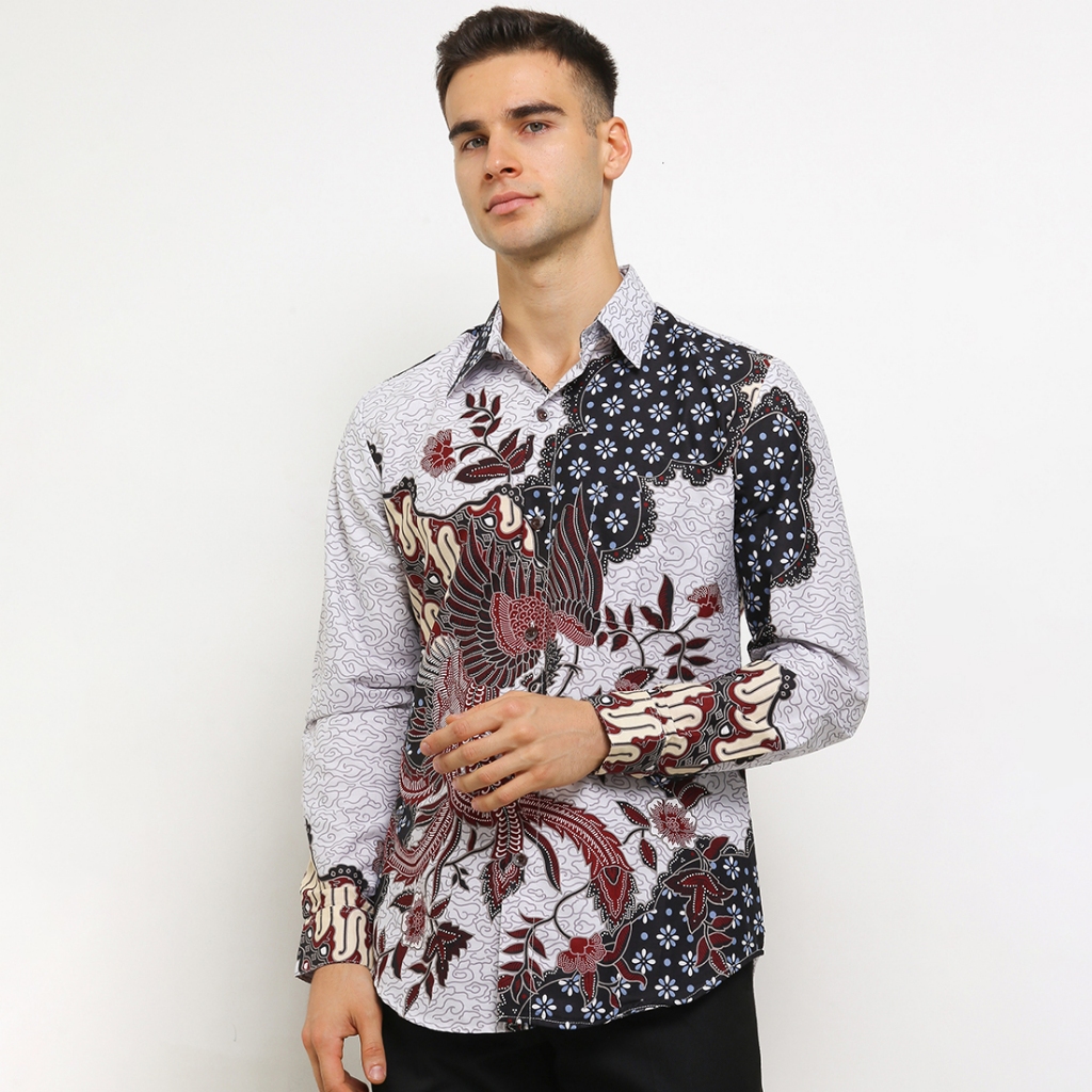 Rianty Batik Premium Pria Kemeja Panjang Slimfit Hem Pascal Pascalia