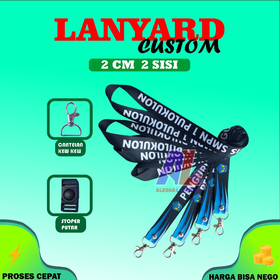 

CETAK LANYARD CUSTOM 2CM 2SISI/TALI LANYARD IDCARD CUSTOM