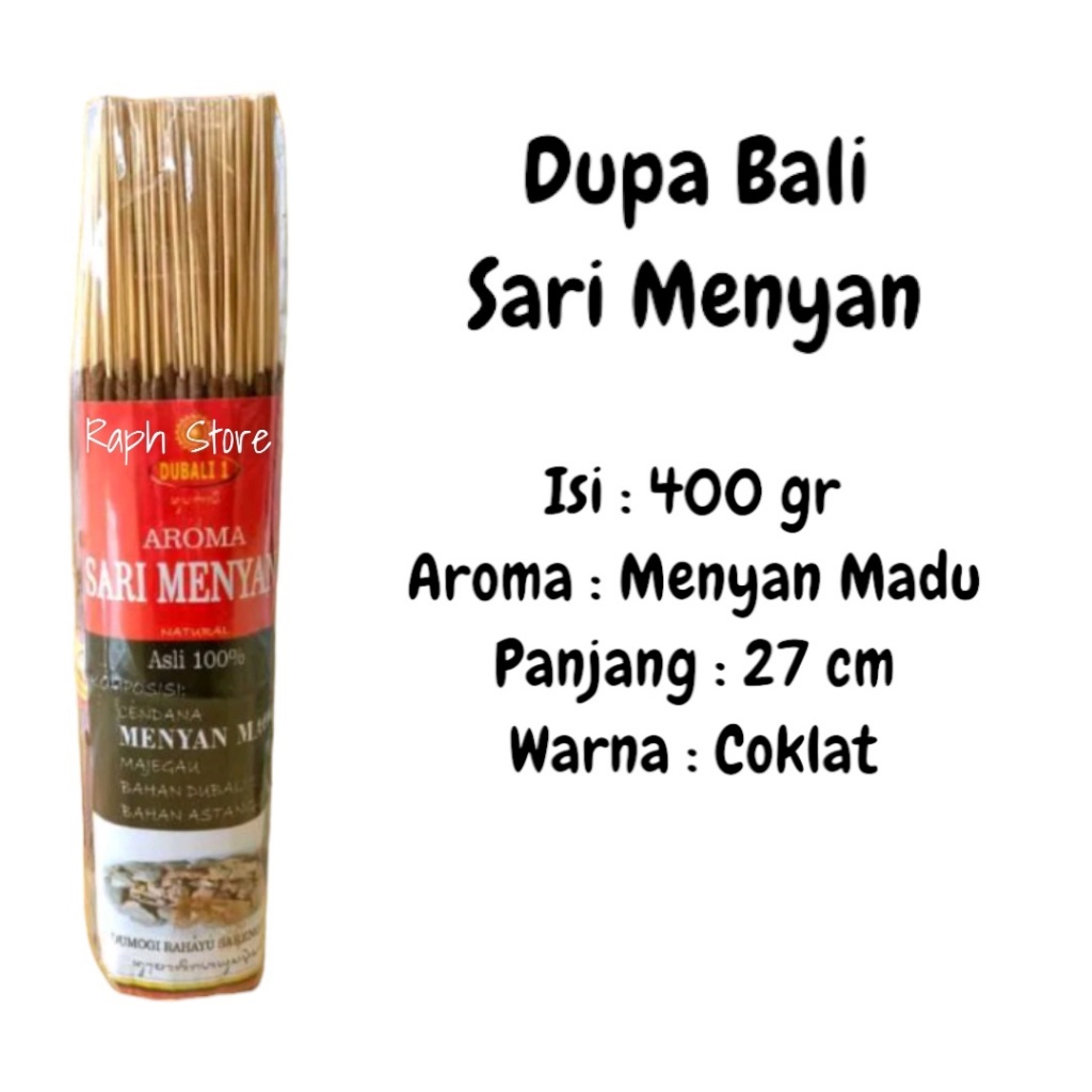 Dupa Bali Aroma Sari Menyan Madu Murni Kemasan 4 Ons Hio Handmade Bali