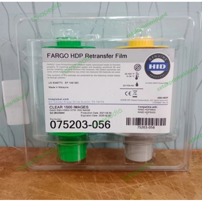 Ribbon Retransfer Film 75203-056 Fargo eKtp / 75203-056 / Fargo
