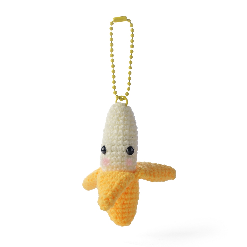 XOXO Bali - Banana Amigurumi Keychain | Gantungan Kunci Rajut Buah Pisang