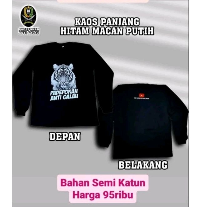 Kaos Lengan Panjang Macan Putih - Asli Padepokan Anti Galau