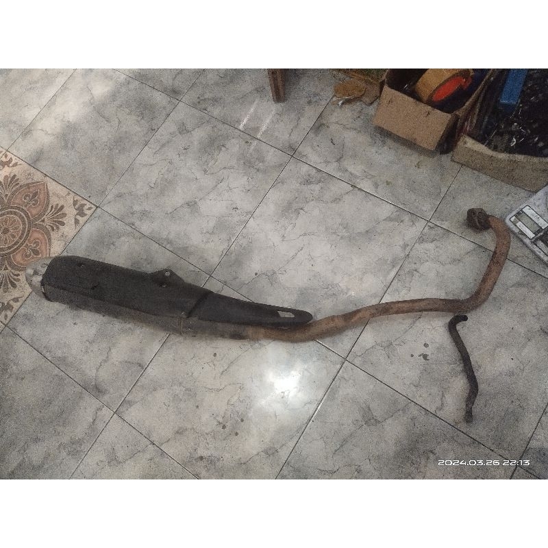 knalpot mx king plus spakbor belakang original copotan