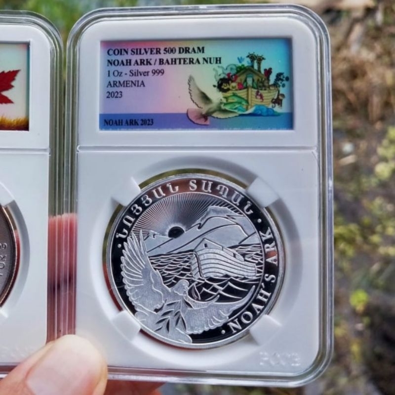 Perak Noah Ark Armenia 2023 kemasan slab- 1 oz Silver coin
