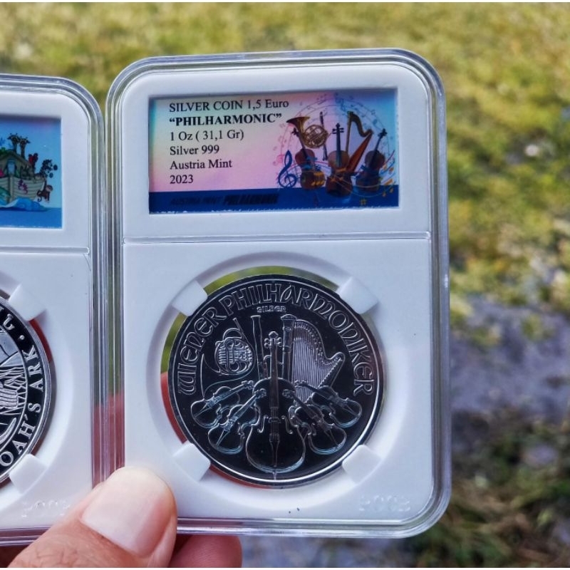 Perak Koin Austria Philharmonic 2023 kemasan slab - 1 oz silver coin