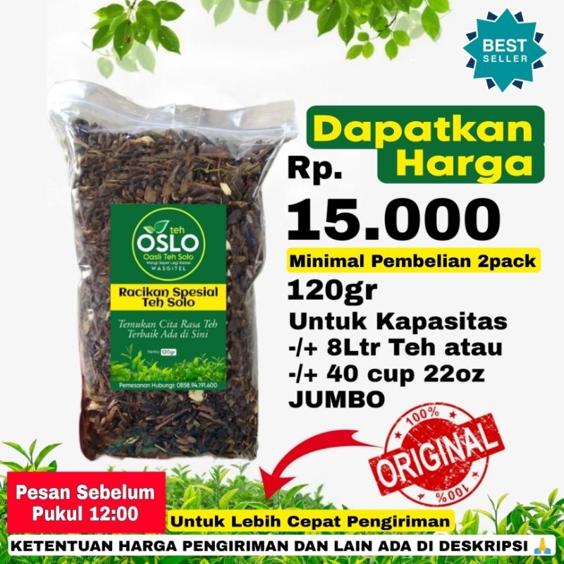 

Racikan Teh Solo Brand Teh Oslo 120gr Wangi Sepet Kentel 1 Resep Biang Teh Solo Asli