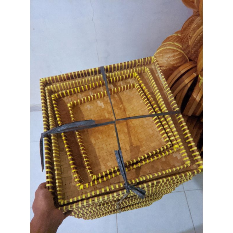 Tampah Bambu Kotak / Tampah Bambu 1set / Tampah Bambu Nasi Tumpeng