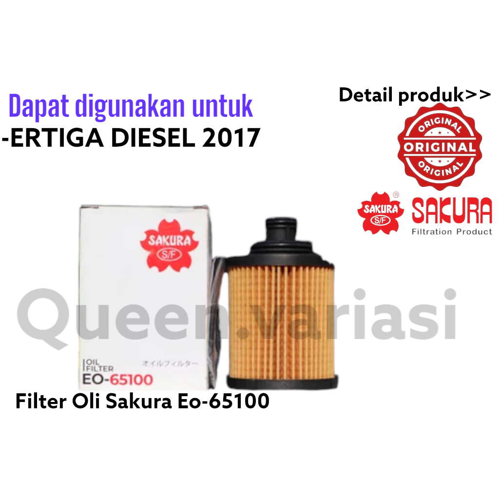 FILTER OLI MOBIL ERTIGA DIESEL 2017 SAKURA EO-65100