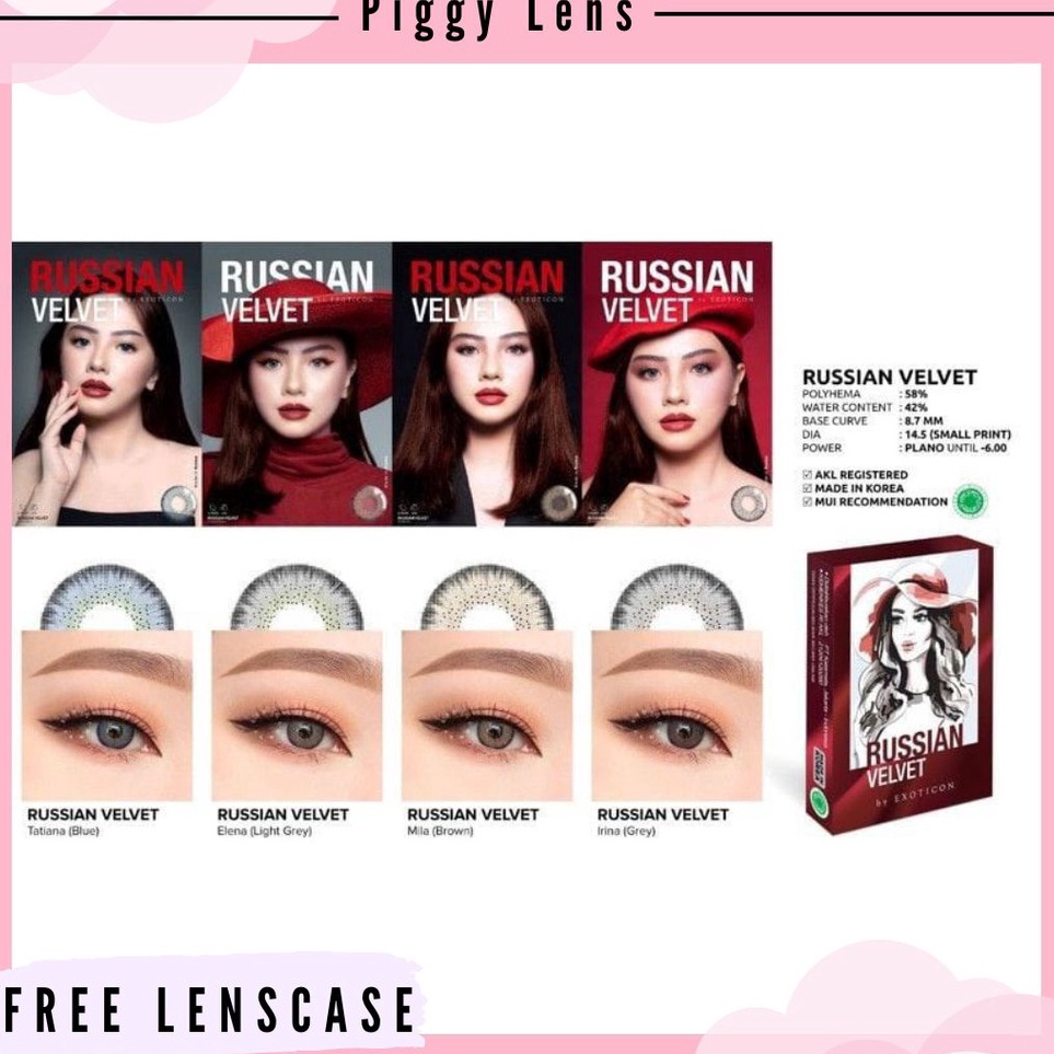 Disc Xtra SOFTLENS X2 RUSSIAN VELVET NORMAL  MINUS 5 sd 6  FREE LENSCASE