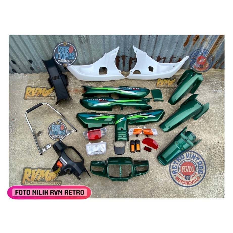 Paket Cover Body Astrea Grand Sabit Impresa Legenda Set Stiker warna hijau full set cover body grand